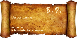 Batu Imre névjegykártya